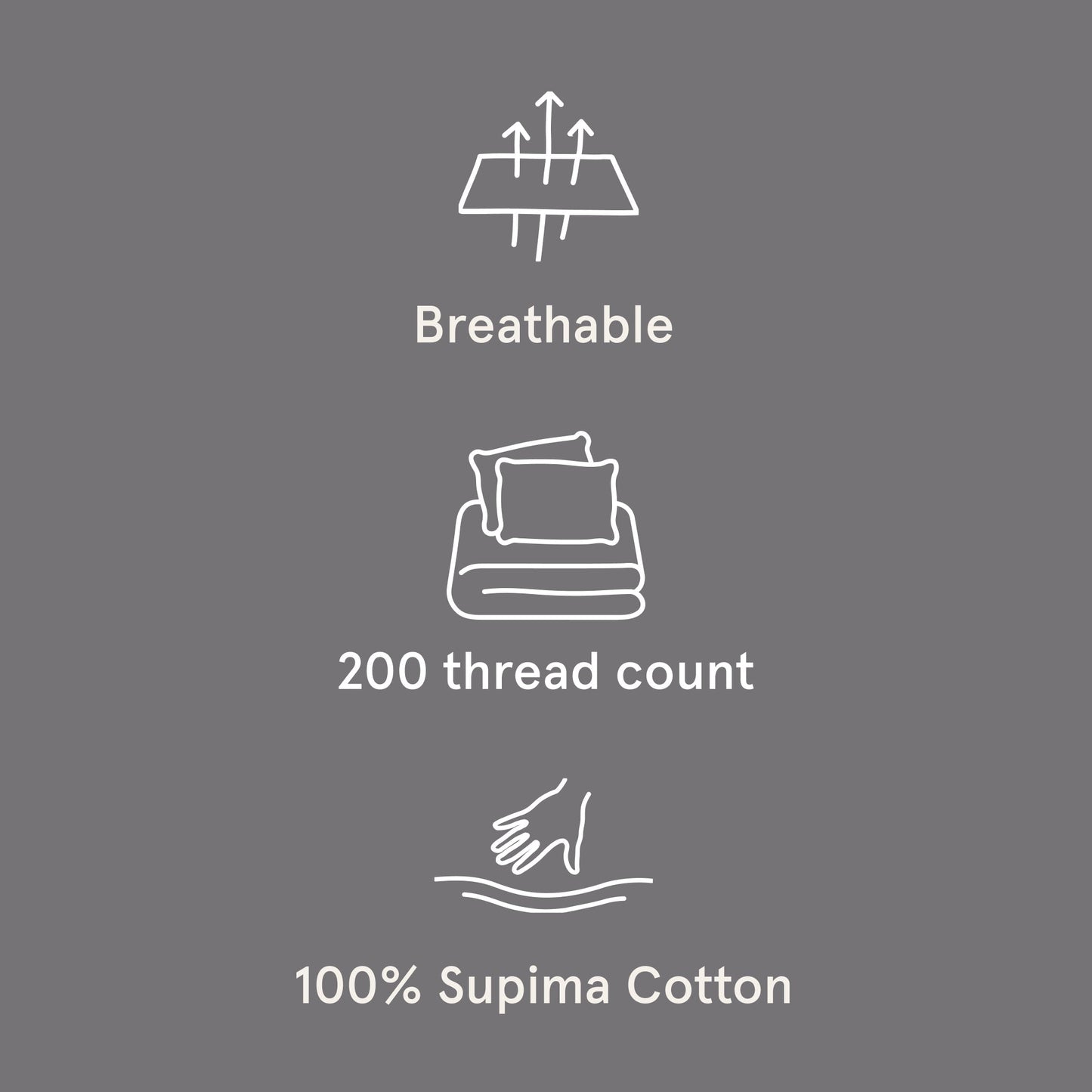 The Tuft and Needle Classic Percale Sheet Set, benefit details || color: Gray Quill