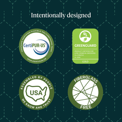 Tuft & Needle Original Hybrid Mattress chart showing certifications