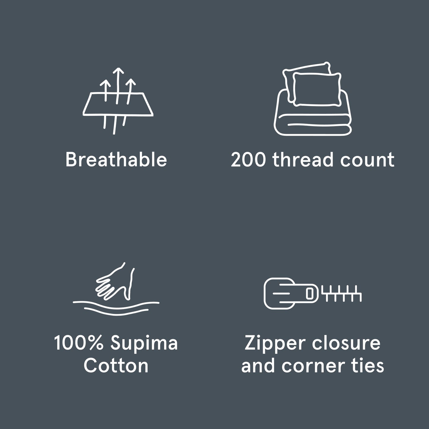 The Tuft and Needle Classic Percale Duvet Set, benefit details  || color: Slate
