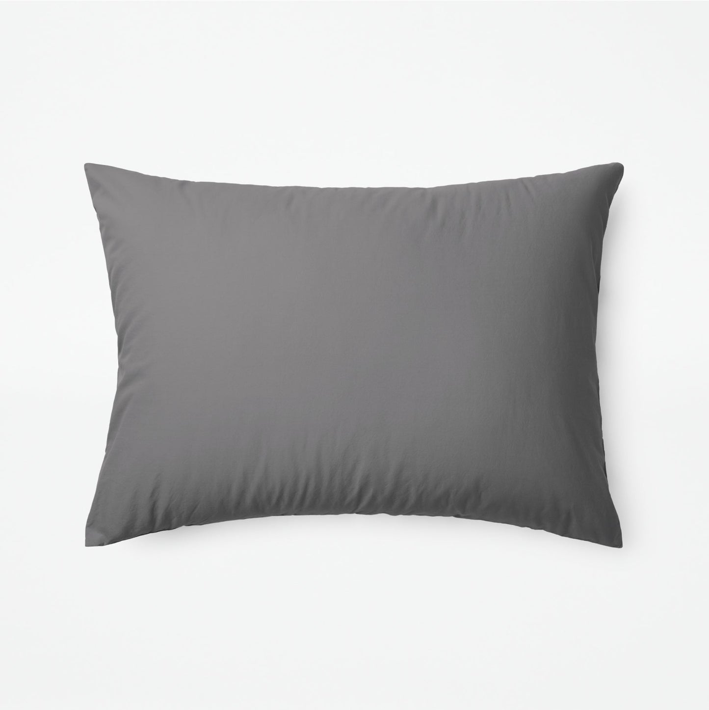 The Tuft and Needle Classic Percale Duvet Set, one pillow laying horizontally || color: Gray Quill
