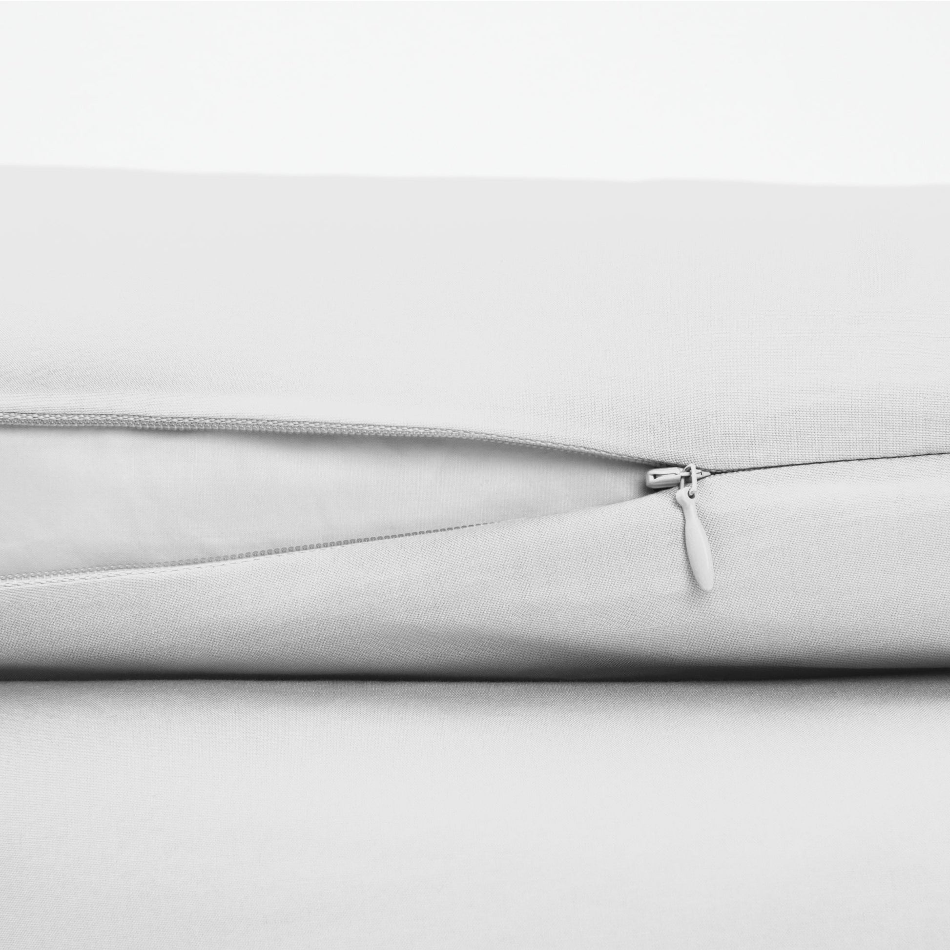 The Tuft and Needle Classic Percale Duvet Set, zipper closure on the side of the pillow || color: Cloud