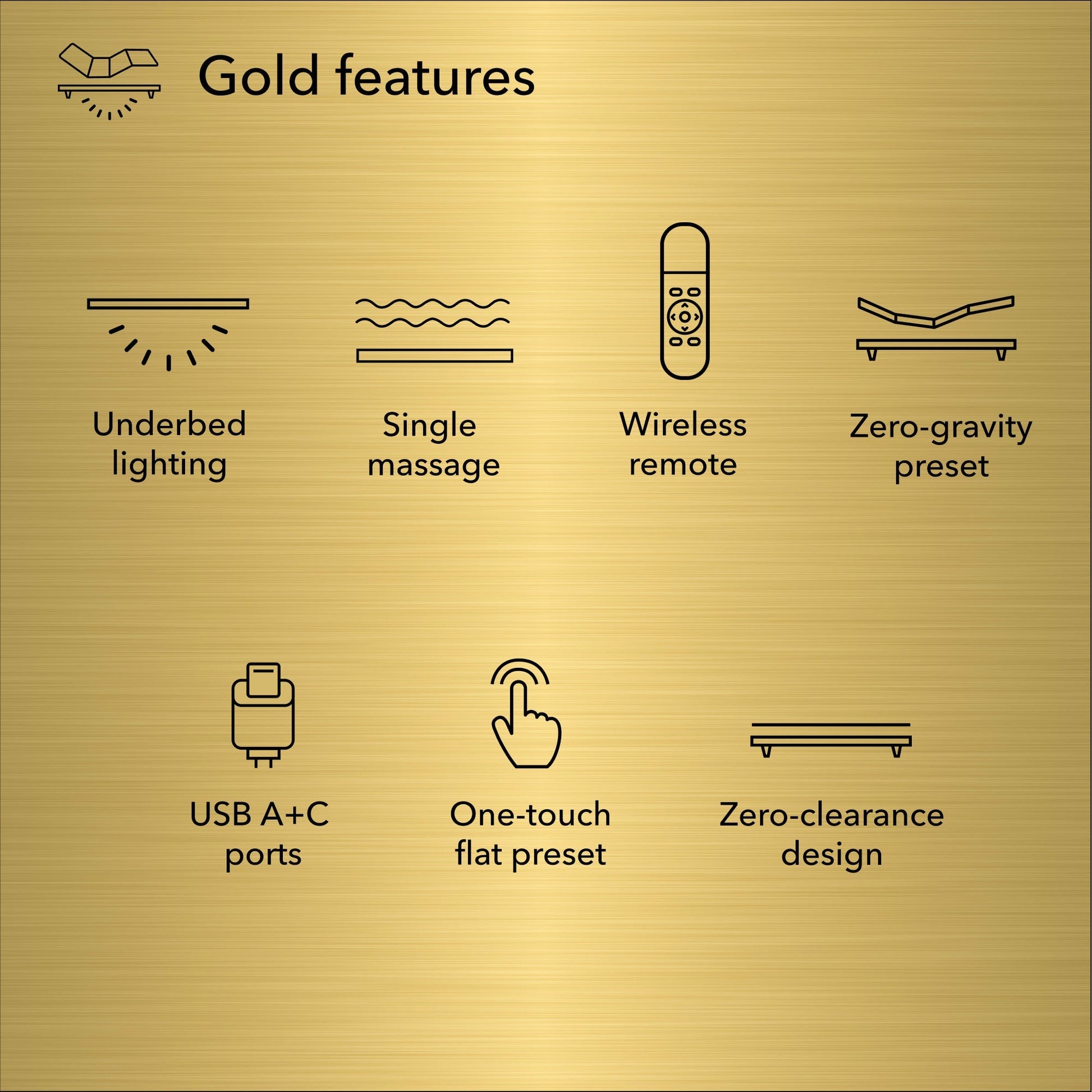 Diagram of Baselogic Gold Adjustable Base showing its features || level: Gold