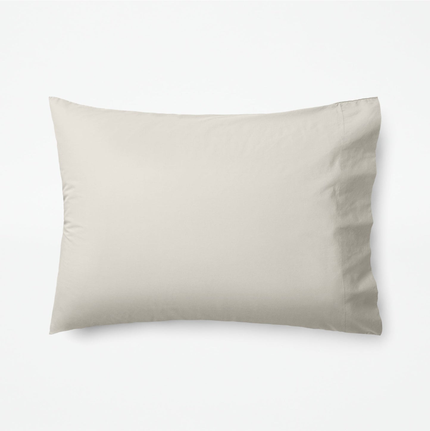 The Tuft and Needle Classic Percale Pillowcase Set, 1 pillow in a pillowcase showing in a horizontal position || color: Sand
