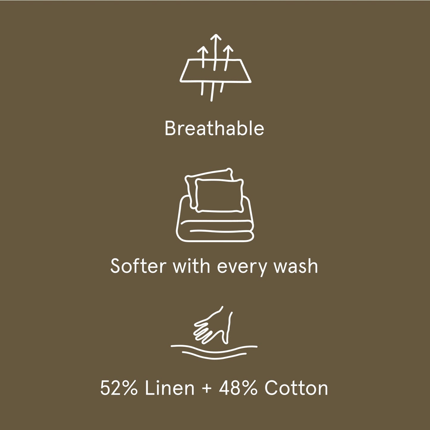The Tuft and Needle Linen-Cotton Blend Sheet Set, one sheet spread out || color: Martini Olive
