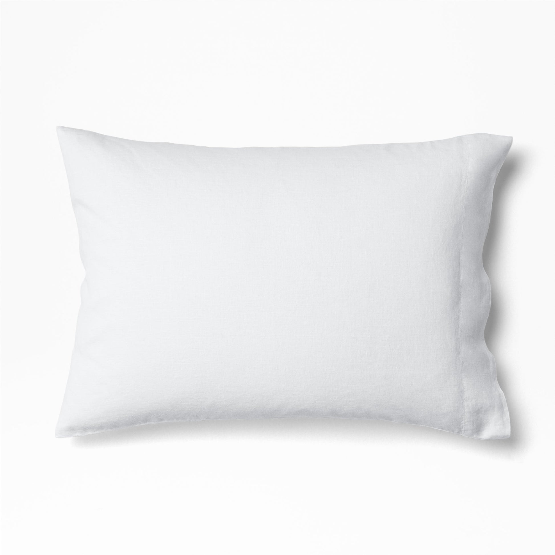 One pillow dressed in the Tuft and Needle Hemp Pillowcase Set||color:cloud
